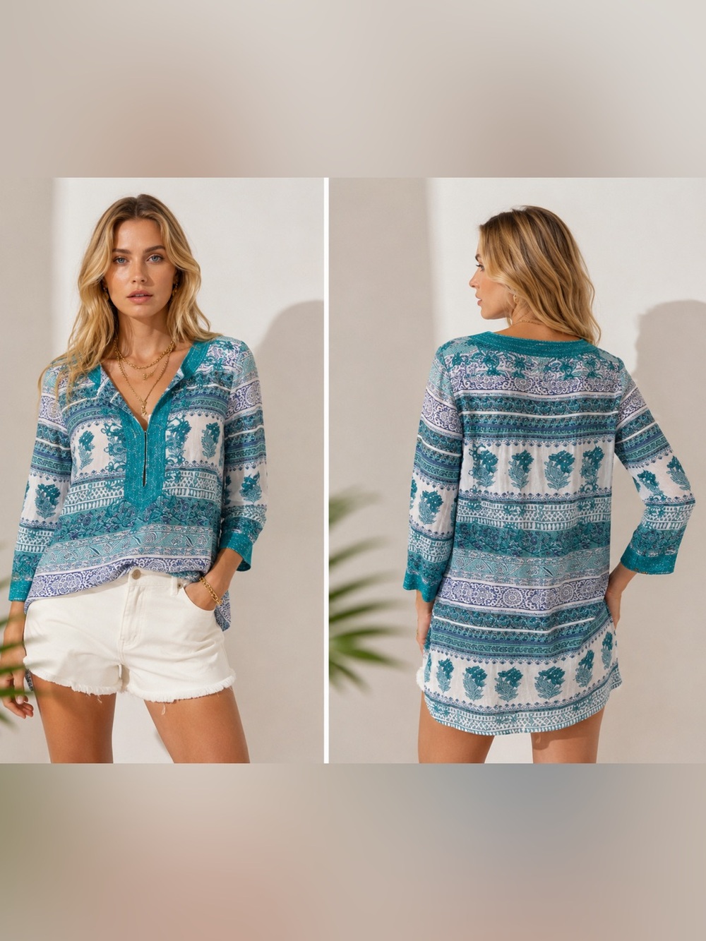 Calypso St Barth Embroidered Cotton Tunic Mini Dress Small